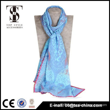 2015 the new design lady beautiful georgette silk scarf with hand roll hem                        
                                                Quality Choice